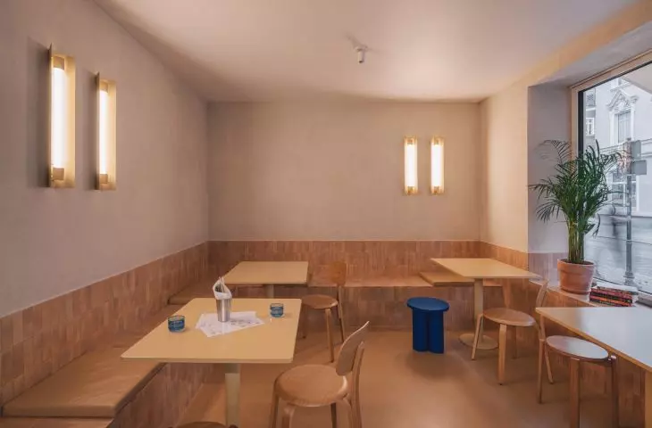 the interior is dominated by warm colors