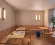 the interior is dominated by warm colors