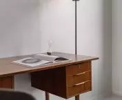 Secretaries and designer lamp in the study