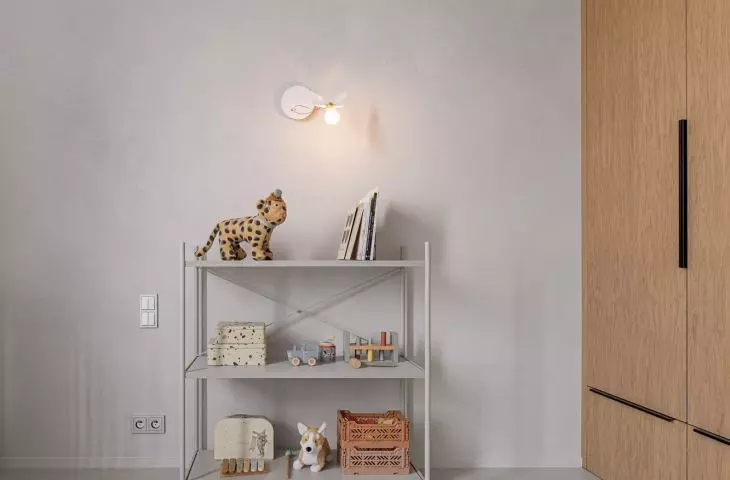 Daughter's room is consistent with the whole interior of the apartment