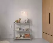 Daughter's room is consistent with the whole interior of the apartment