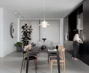 Kitchen area with dining room