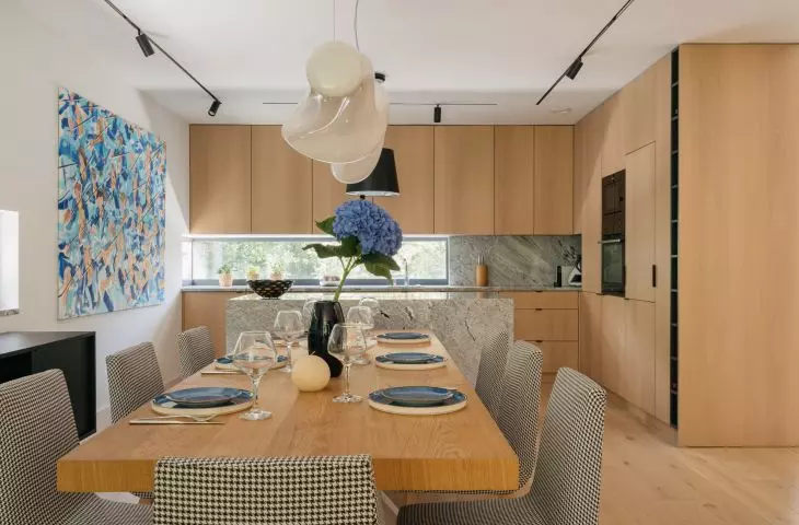 wooden furniture in the kitchen