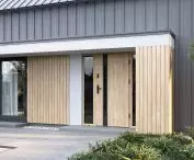 PORTA THERMO Model GLASS G.1 in Woodec Oak Turner color