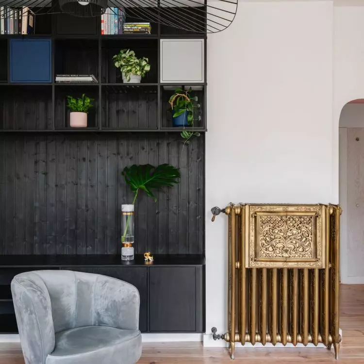 You can easily renew old paneling by painting it in an interesting color