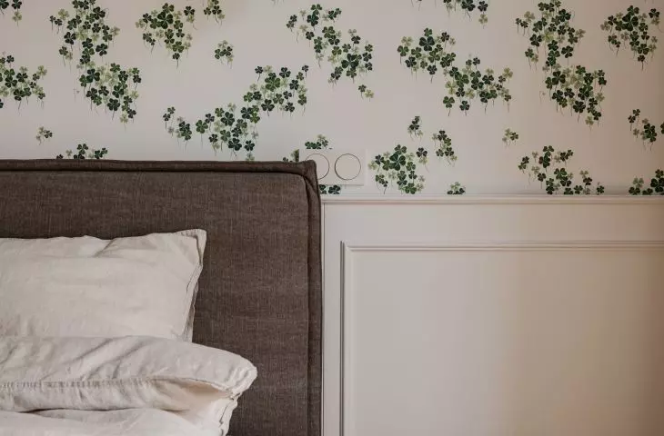 English paneling covers only the lower part of the wall 