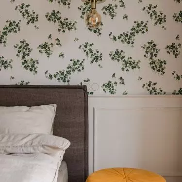 English paneling covers only the lower part of the wall 