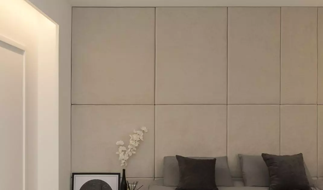 The focal point of the bedroom is the large bed