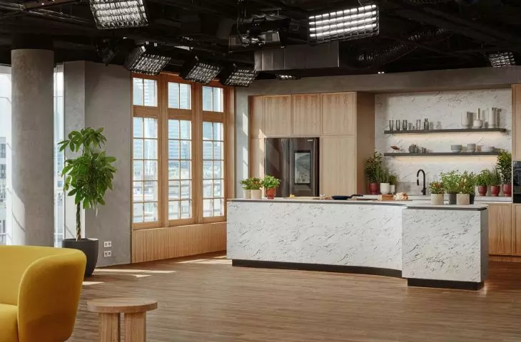 Kitchen countertop designed to better display dishes