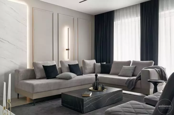 Grey leisure consists of a corner sofa and two swivel armchairs