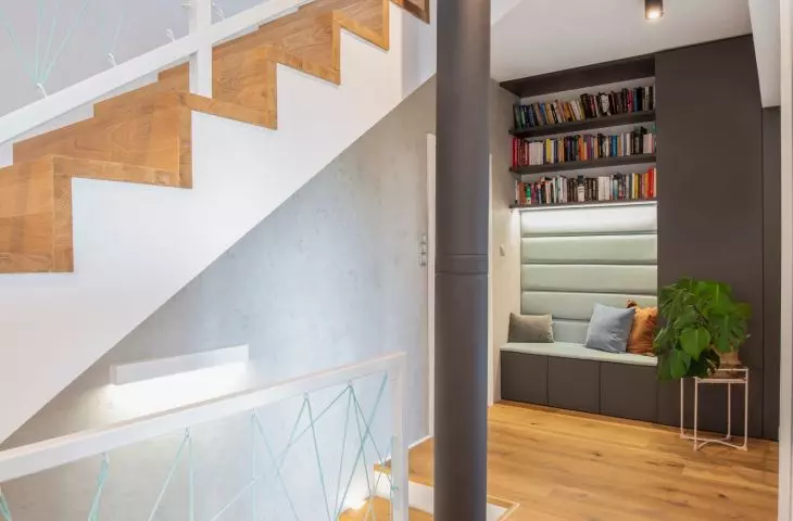 Reading corner under the stairs