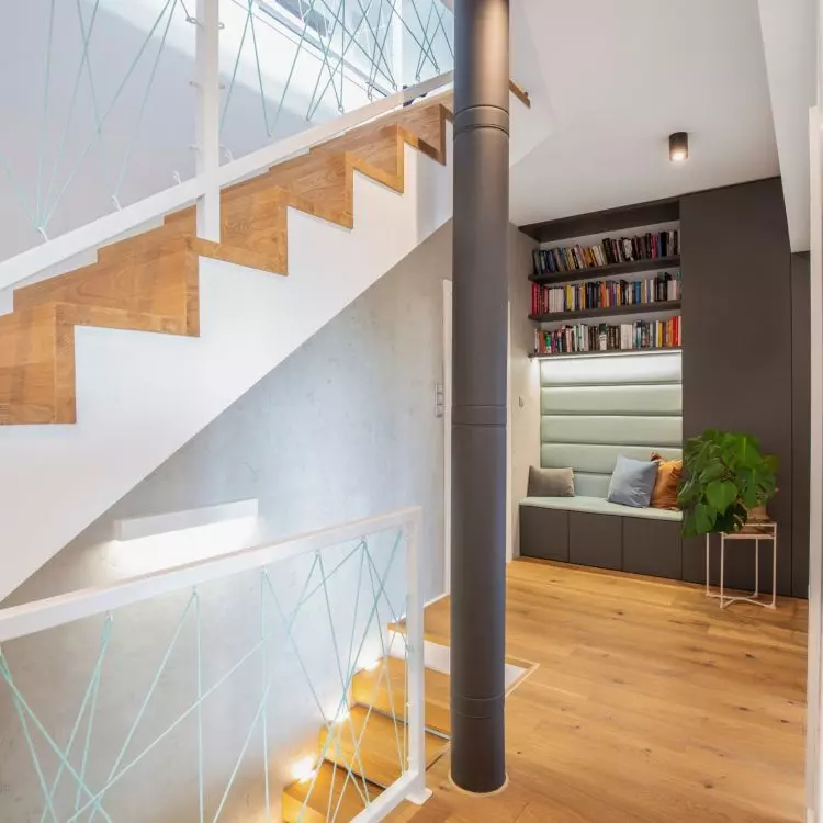 Reading corner under the stairs