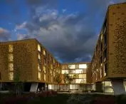 konkursowy projekt domu studenckiego, II miejsce, proj. Front Architects