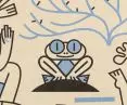 The mural depicts two children playing by the water surrounded by animals we associate with the water area. 