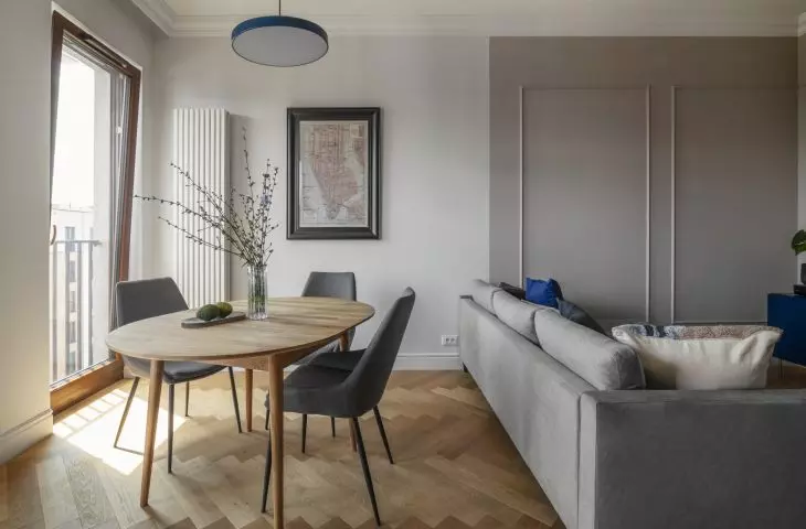 The dining room sometimes also serves as an office