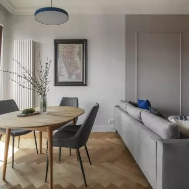 The dining room sometimes also serves as an office