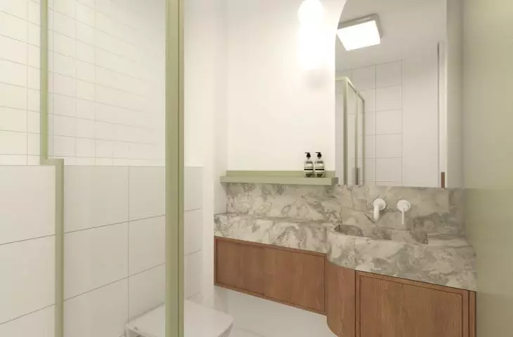 Wnętrze toalety w jednym z pokojów 