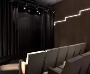Wnętrze domku — kino / teatr