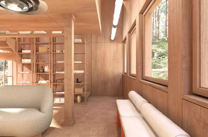 Interior of the cottage - reading room