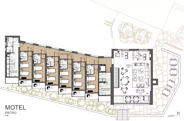 Floor plan of the motel