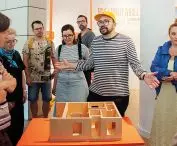 exhibition display during the opening and guided tour by Jakub Szczęsny