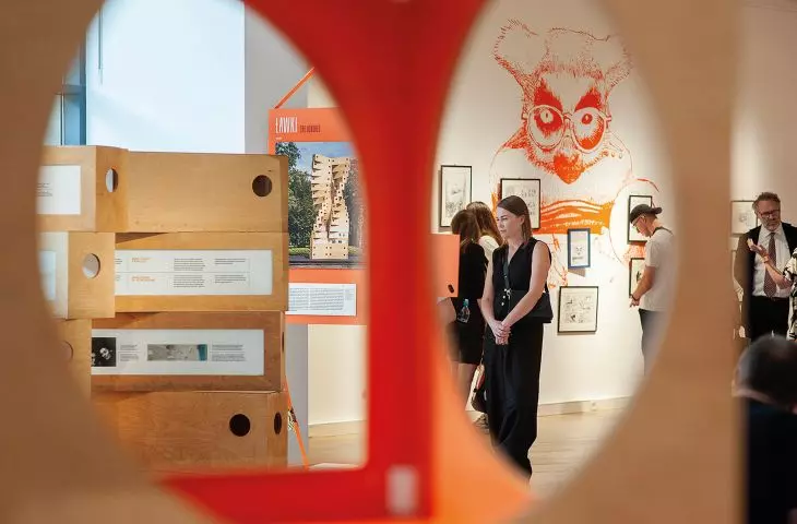  exhibition display during the opening and guided tour by Jakub Szczęsny