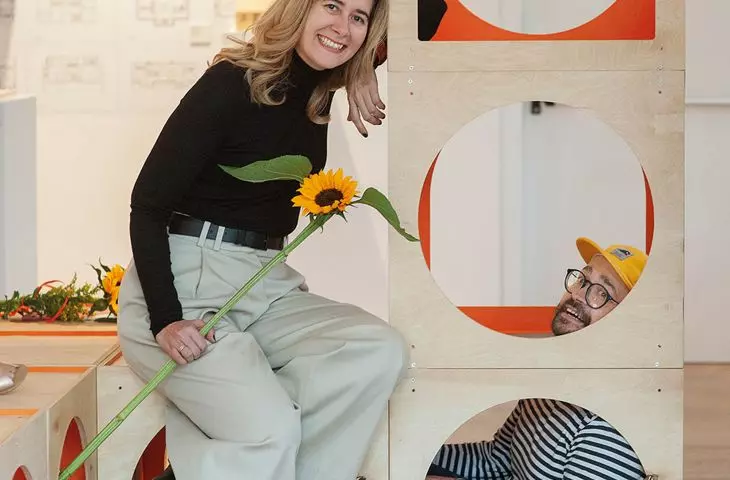 curator of the exhibition Anna Sliwa and Jakub Szczęsny