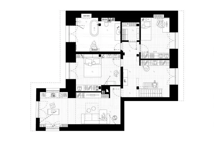 Functional layout of the first floor