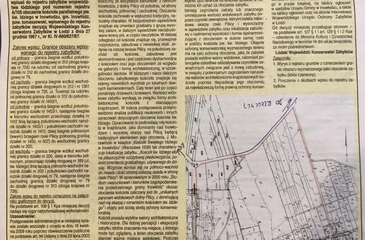 Treść decyzji o wpisie do rejestru otoczenia kościoła Św.Idziego podważona przez Ministra Kultury w 2011