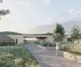 The main construction material is rammed earth