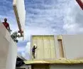 The house was designed in wooden construction, the installation of prefabricated elements took about 2 weeks