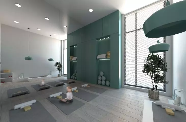 Interior of the yoga room