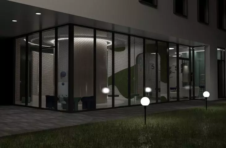 View of the resort at night