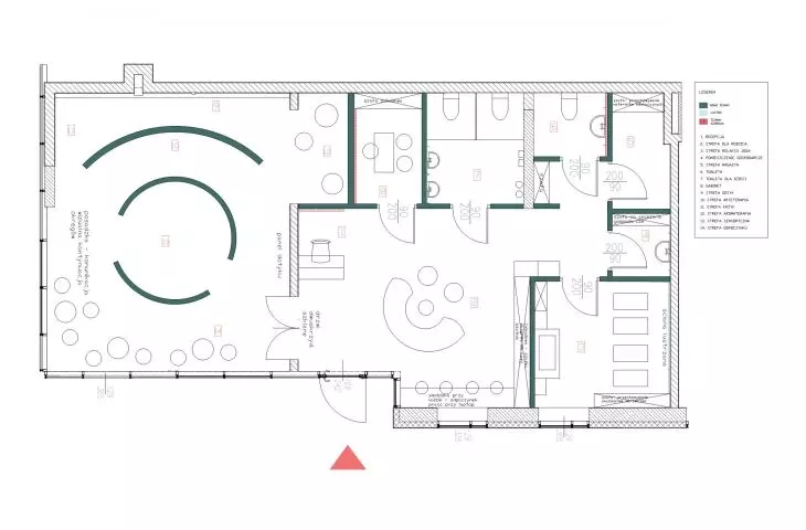 Functional floor plan of the center