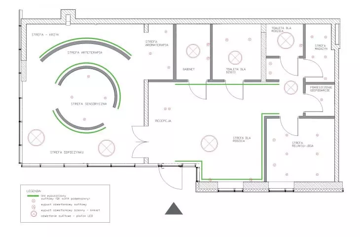 Lighting scheme of the center