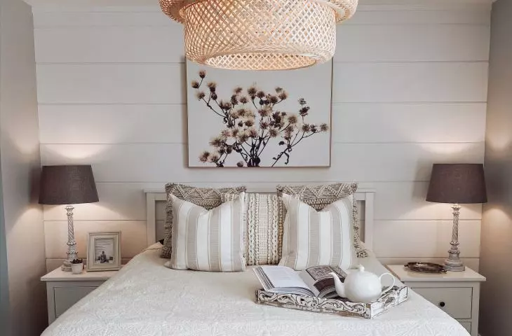 Romantic bedrooms have no shortage of bright, neutral colors and soft, cozy textiles