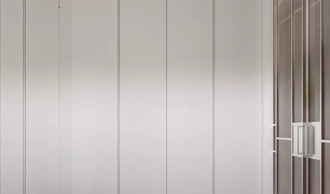 The closet enclosure creates a smooth surface