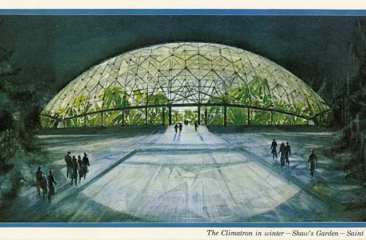 „The Climatron in winter–Shaw’s Garden — Saint Louis”, artysta nieznany, ok. 1960 roku