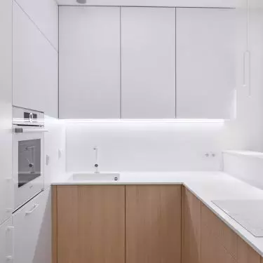 A stretch ceiling was installed in the kitchen