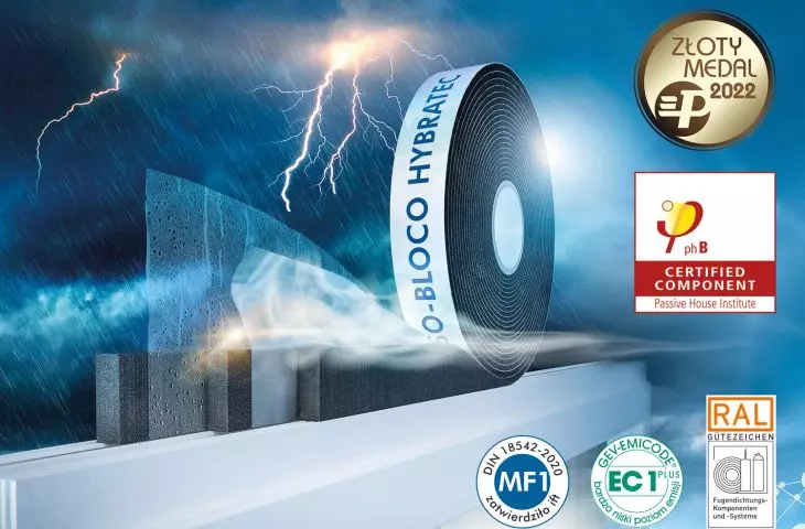 Certified for passive houses 3-layer multifunctional tape with hybrid technology