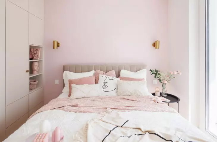 Pastel colors dominate the interior
