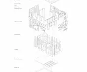 Gathering House, axonometry, construction