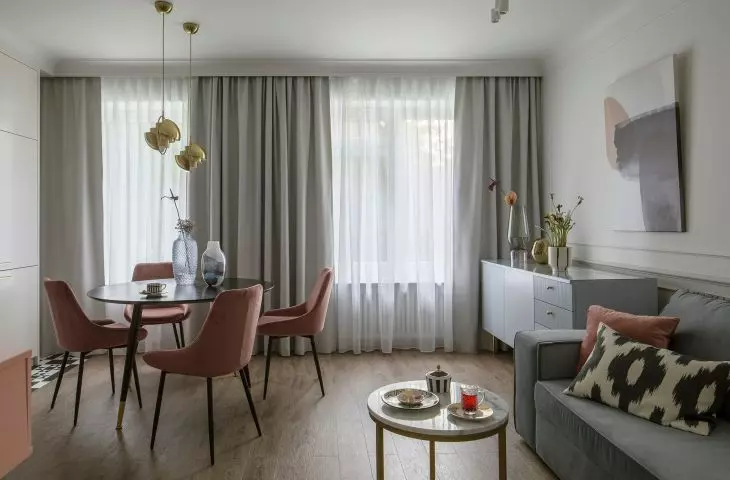After demolishing the walls, one open living area was created