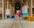 an exhibition with works by Polish designer Izabela Bołoz opened in the courtyard of Paris' Hôtel-Dieu hospital.