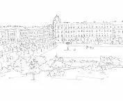 Sketch of Piast Square in Bydgoszcz