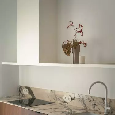 Absorber blends with the wall