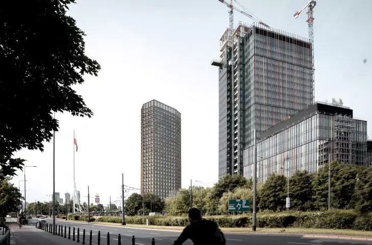 Visualization of the building from under Arcadia