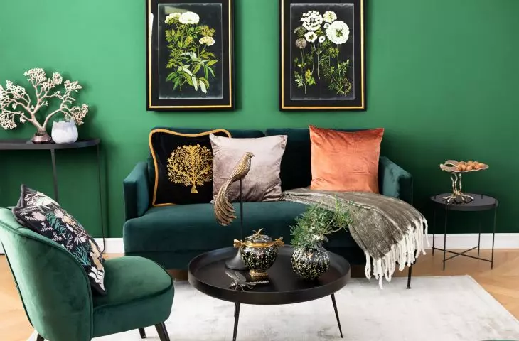 Juxtapose different shades of green