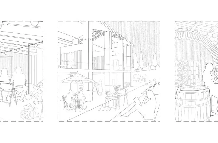 The new life of Cascina Lossano, concept drawing