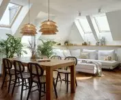 Otulony promieniami słońca. Rodzinny apartament w stylu urban jungle